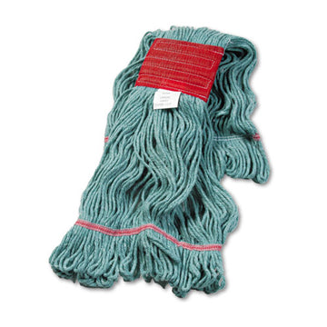 Boardwalk® Super Loop Wet Mop Head, Cotton-synthetic Fiber, 5" Headband, Large Size, Green, 12-carton freeshipping - TVN Wholesale